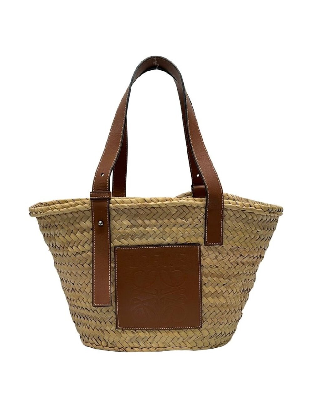 Loewe Tote Bag Basket Beige Brown Leather